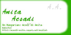 anita acsadi business card